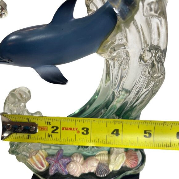 Lenox Dream of Dolphins Waves Seashells Acrylic Figurine 2001. 8 in H. - Picture 8 of 10